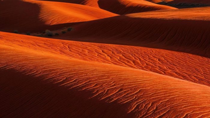 Terre de couleur rouge.